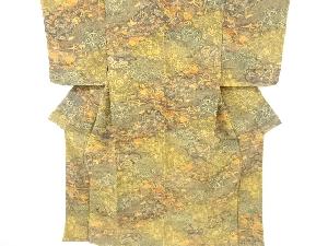 未使用品　仕立て上がり　縮緬地花更紗模様小紋着物